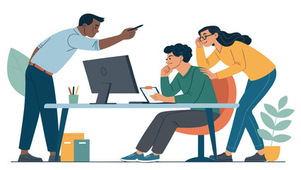 Diverse team collaborating on project, ideal for website landing pages or brochures showcasing teamwork.