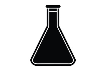laboratory flask vector icon silhouette illustrati
