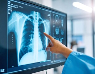 Doctor reviewing chest X-ray (1)