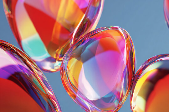 Abstract background of glass pebbles. multicolored pebbles. gradient. banner.