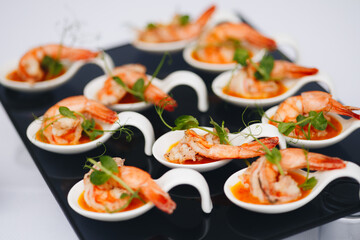 Gourmet Shrimp Appetizers on Elegant Spoons