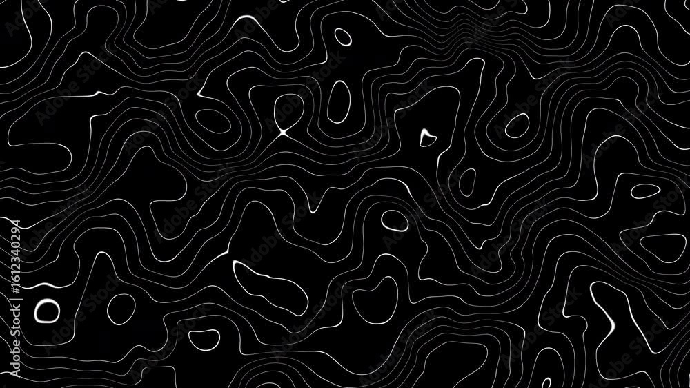 Poster abstract black background with wavy lines motion. flat layout with smooth lines on black background.