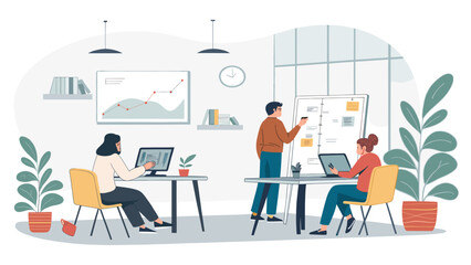 Diverse team collaborating in a modern office, perfect for website banners or marketing materials.