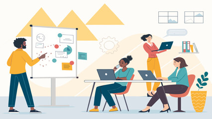 Diverse team collaborating on a project, perfect for website banners or presentations.