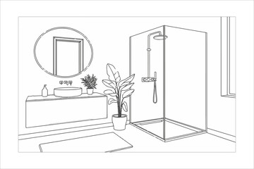 illustration of a bath in the bathroom