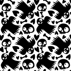 Halloween ghost seamless cute cartoon pattern for wrapping paper and fabrics