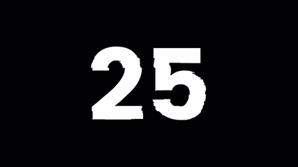 30 seconds countdown glitch on a black background, perfect for technology or futuristic themed designs, digital art projects, and presentations - Powered by Adobe