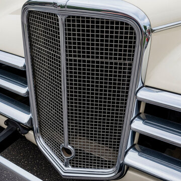 Fototapeta Classic Vintage Car Grille with Chrome Accents