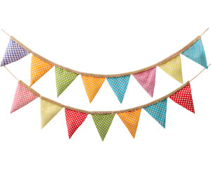 Obraz premium Hanging illustration of colorful ribbons isolated on white background. PNG Transparent file type with high definition quality And vibrant color grading Available.