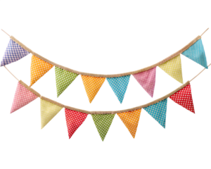 Hanging illustration of colorful ribbons isolated on white background. PNG Transparent file type with high definition quality And vibrant color grading Available.