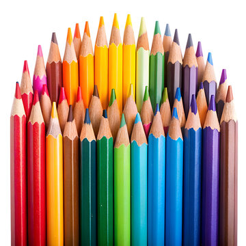 colored pencils isolated on white background. PNG Transparent file type with high definit