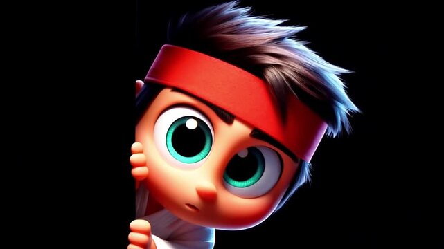 Funny 3D karateka cartoon animation