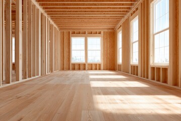 Obraz premium Wooden House Frame Interior