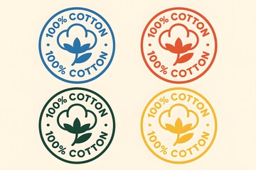 100% cotton logo, 100% cotton sticker, 100% cotton seal ,100% cotton tag, 100% cotton illustration , 100% Cotton vector, 100% cotton label 