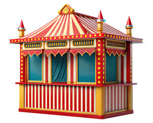 colorful circus tent isolated on white background. PNG Transparent file type with high definition quality And vibrant color grading Available.