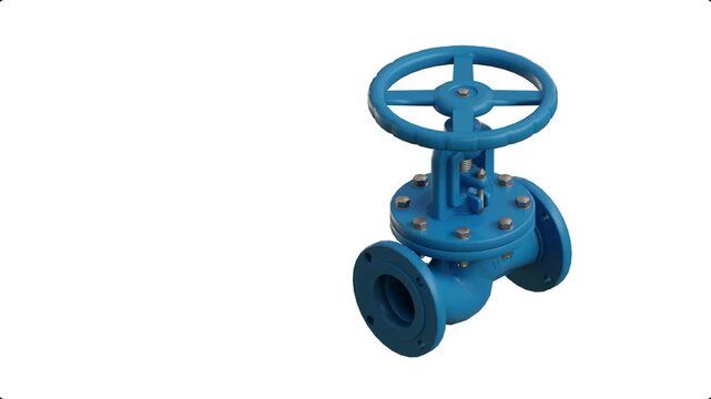 Isolated globe valve on transparent background