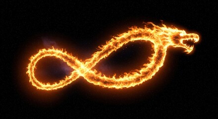 Fiery infinity dragon symbol