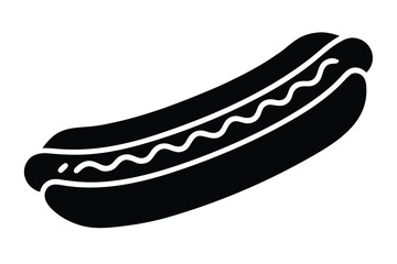 hot dog vector icon silhouette illustrations