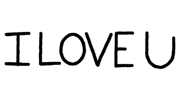 i love you text writing video