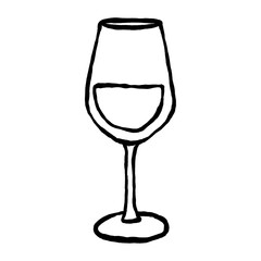 wineglass icon -  hand-drawn doodle style