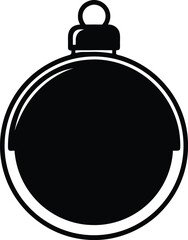 Obraz premium Black and white illustration of a christmas ornament with a loop for hanging