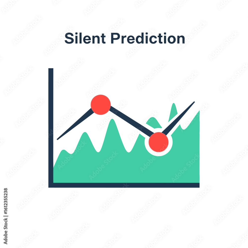 Aufkleber graph illustrating silent prediction, showing data points and trend line.