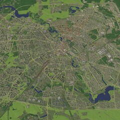 3D illustration of city and urban in Minsk Belarus