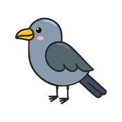 Obraz premium A Cute cartoon bird with a yellow beak and light-colored plumage