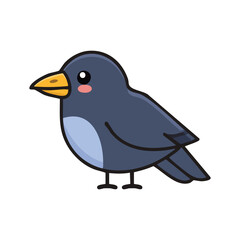 Obraz premium Cute cartoon bird with adorable details, a charming little feathered friend