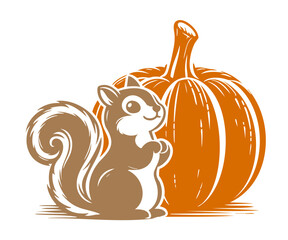 キュートなリストかぼちゃのシルエットイラスト