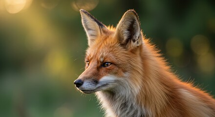 Fototapeta premium Fox profile, golden light