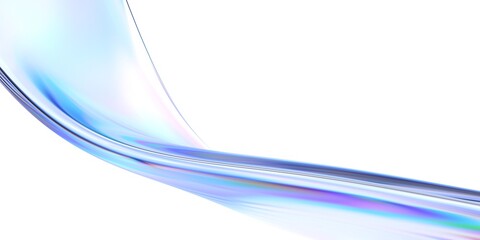 Abstract design, wavy iridescent shape, 3d render