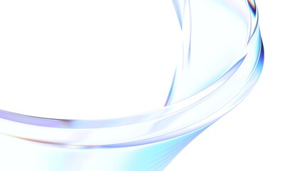 Plakat Abstract minimalist design, curved glass shape, 3d render