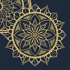 Ornamental mandala lace pattern with vintage round design and decorative floral elements