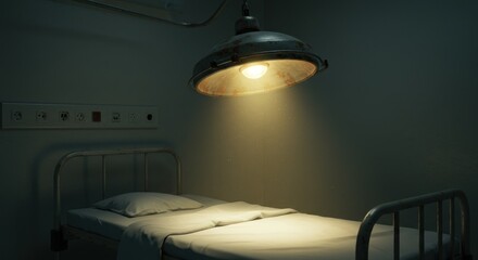 Hospital room dimly lit