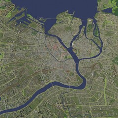3D illustration of city and urban in Saint Petersburg Russia