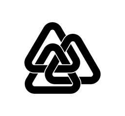 series of valknut odin symbol viking celtic knot triangles for logo icon background web graphic tattoo. vector illustration.