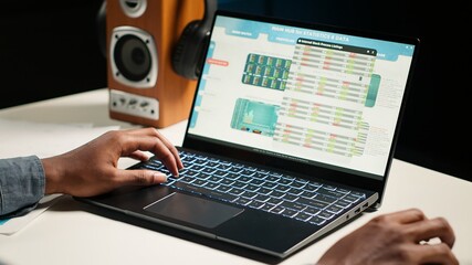 Expert in finance reads funding distribution details from records before building strategy on...