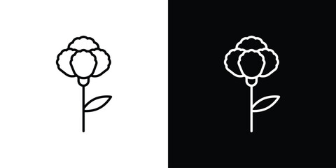 Carnation icon. linear style sign for mobile concept and web design.