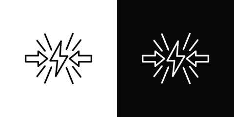 Conflict icon. linear style sign for mobile concept and web design.