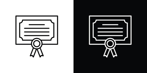 Diploma icon. linear style sign for mobile concept and web design.