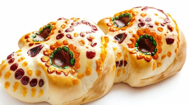 Baked goods decorated for Day of the Dead celebration