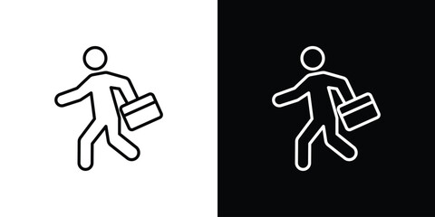 Going to work icon. linear style sign for mobile concept and web design.