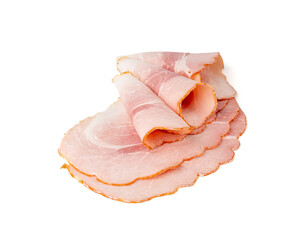 Baked Pork Slices Isolated, Roasted Sliced Loin, Tenderloin Ham Pieces, Boiled Meat Fillet Cuts