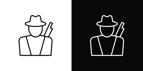 Hunter icon. linear style sign for mobile concept and web design.