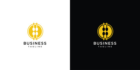 spoon logo design with financial graphics