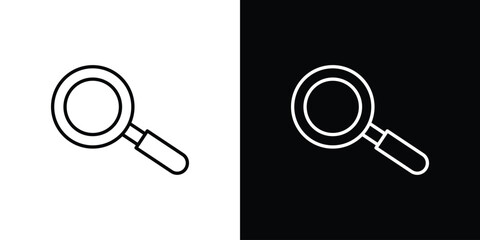Magnifying glass icon. linear style sign for mobile concept and web design.