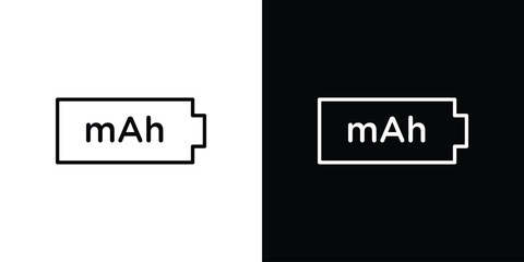 mAh icon. linear style sign for mobile concept and web design.