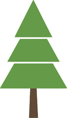 Fototapeta premium Minimalist geometric pine tree icon, flat vector art.