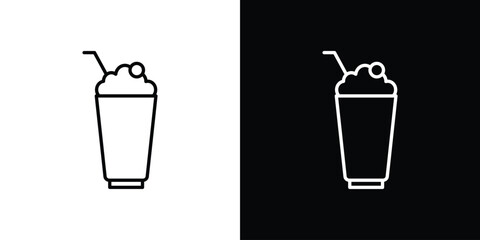 Milkshake icon. linear style sign for mobile concept and web design.